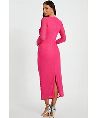Quiz Women's Mesh Hotfix Maxi Dress