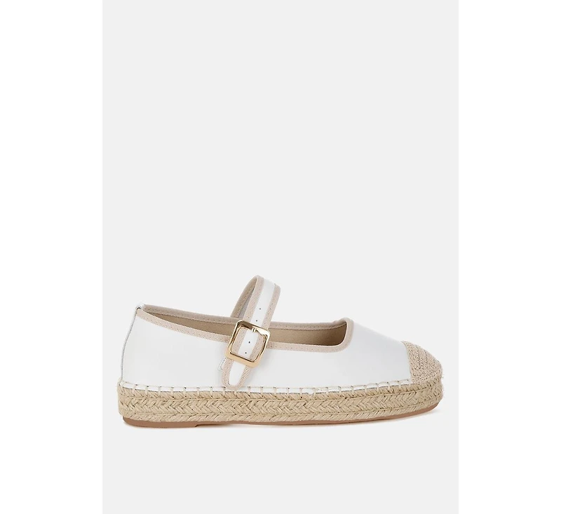 Ostac Genuine Leather Mary Jane Espradrilles