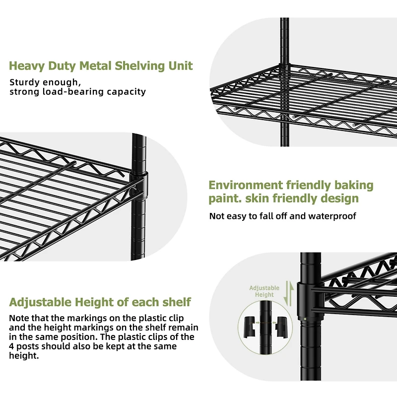 5-Tier Black Wire Shelf