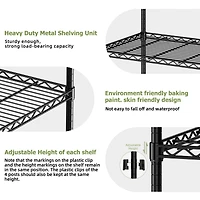 5-Tier Black Wire Shelf