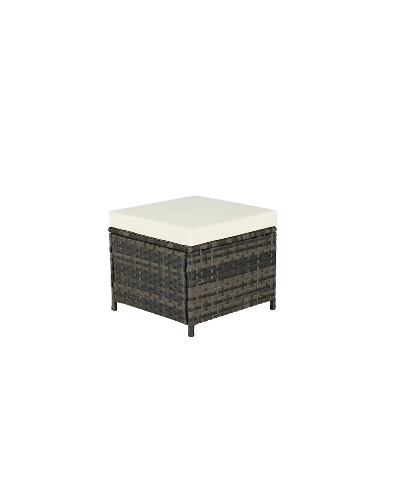 3-Piece Wicker Patio Set, Sofa, Ottomans, All-Weather Rattan