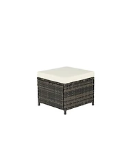 3-Piece Wicker Patio Set, Sofa, Ottomans, All-Weather Rattan