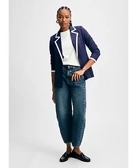 Isaac Mizrahi Women's Tipped Ponte Blazer