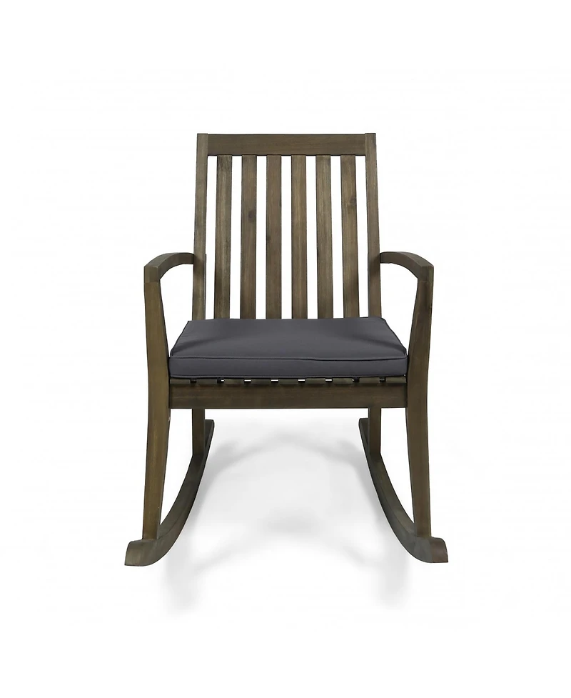 Streamdale Cozy and Comfortable Acacia Wood Rocking Chair with Cushioned Seat for Outdoor Relaxation