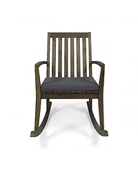 Streamdale Cozy and Comfortable Acacia Wood Rocking Chair with Cushioned Seat for Outdoor Relaxation