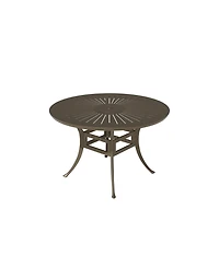Mondawe -inch Powder Coated Cast Aluminum Outdoor Dining Table with Umbrella Hole