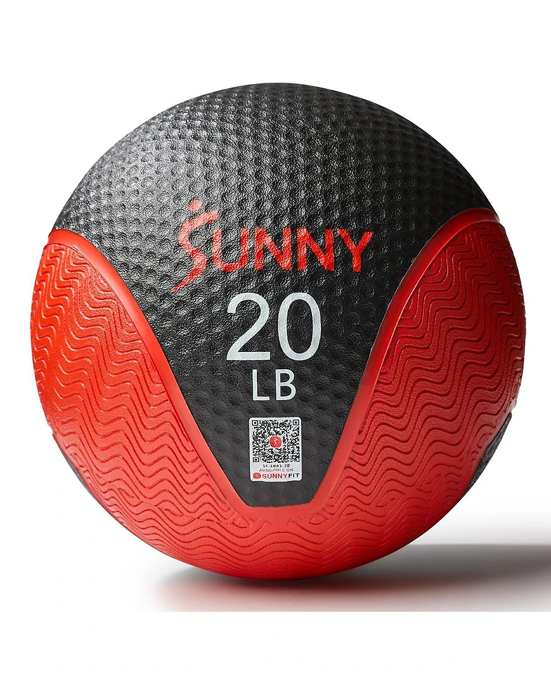 Sunny Health & Fitness Medicine Ball 20LBS, Non-Slip Grip