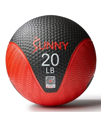 Sunny Health & Fitness Medicine Ball 20LBS, Non-Slip Grip