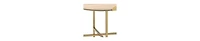 Round Wood End Table – Functional Tray Top with Metal Accent