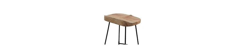 Industrial Barstool – Backless Mango Wood Seat with Metal Frame
