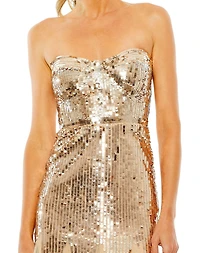 Mac Duggal Women's Sleeveless Sequin Mesh Gown