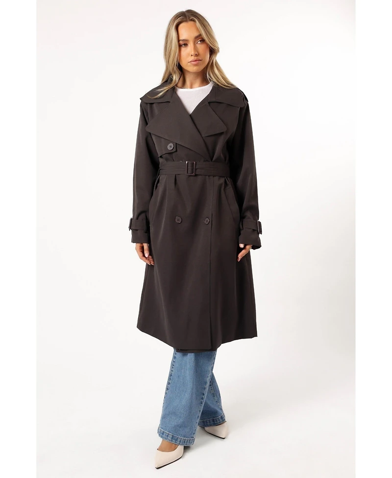 Petal and Pup Women's Billy Button Front Trench Coat