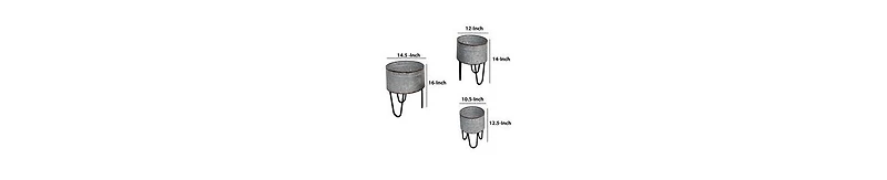 Industrial Planter Set – 3 Galvanized Tubs with Hairpin Metal Legs