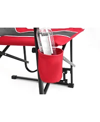 Streamdale Red portable folding rocker camping chair with drink holder