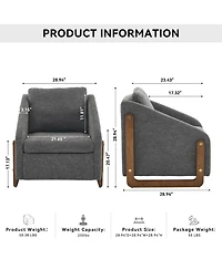 Streamdale Modern Chenille Armchair with Wooden Frame