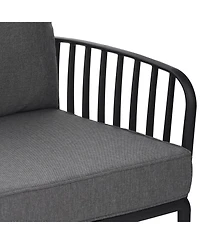 Streamdale Outdoor Club Chairs (Set of 2), Modern, Waterproof Cushions, Black/Gray