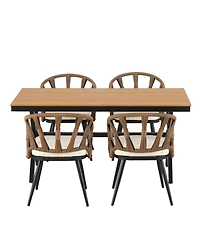 Streamdale Outdoor Pe rattan set, chairs & plastic wood table
