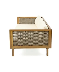Streamdale Acacia Wood 3-Seater Daybed & Coffee Table Set