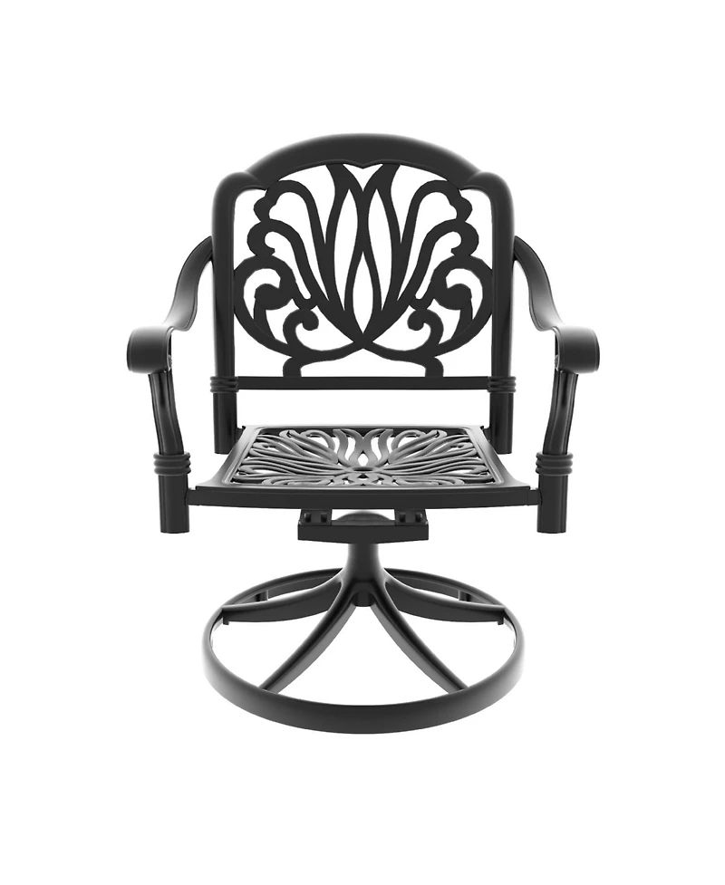 Streamdale 7-pc Cast Aluminum Dining Set, 6 Swivel Chairs, Rectangular Table