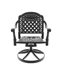 Streamdale 3-pc Cast Aluminum Dining Set, 2 Swivel Chairs & 35" Round Table