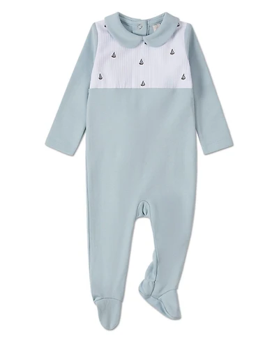 MeMoi Baby Boys "Sail On" Pintuck Footie