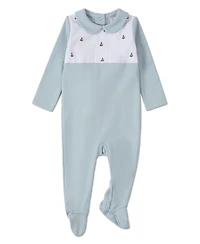 MeMoi Baby Boys "Sail On" Pintuck Footie