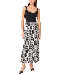 Vince Camuto Women's Printed Ruffled Pull-On Midi Skirt