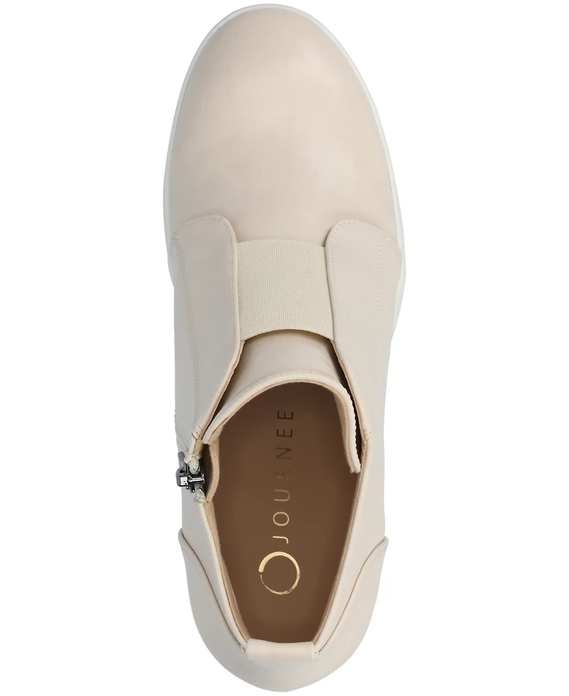 Journee Collection Women's Clara Inside Zip Wedge Sneakers