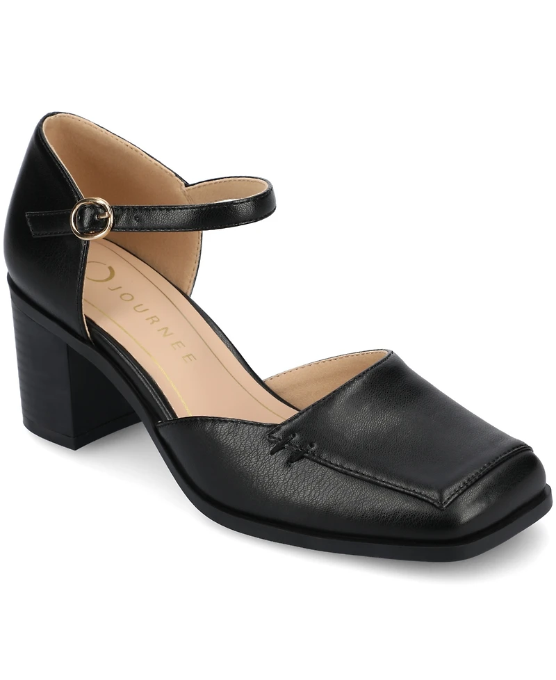 Journee Collection Women's Evangeline Stacked Heel Pumps