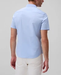 Calvin Klein Men's Slim Fit Short Sleeve Solid Stretch Button-Front Shirt
