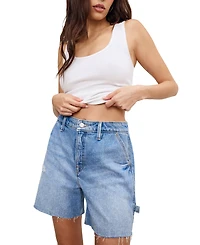 Good American Women's High-Rise 90s Raw-Edge Shorts