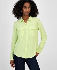 I.n.c. International Concepts Women's Flap-Pocket Shirt, Exclusively at Macy's