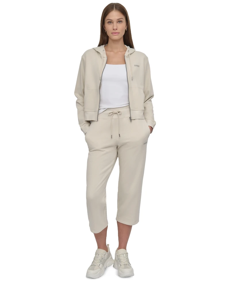 Dkny Sport Women's Studded-Logo Cropped Pants