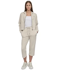 Dkny Sport Women's Studded-Logo Cropped Pants