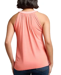 Jones New York Women's Embroidered Tassel-Tie Halter Top