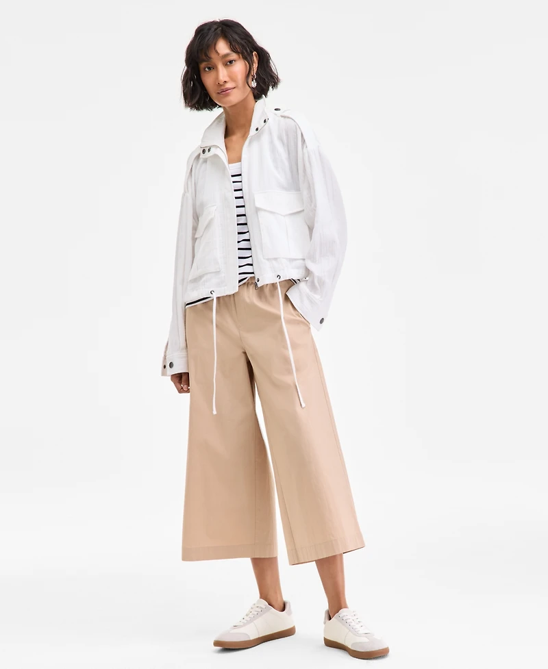 On 34th Women's Cotton Gauze Cropped Jacket, Exclusively at Macy's