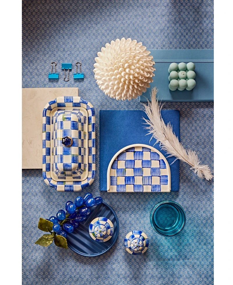 Mackenzie-Childs Royal Check Enameled Napkin Holder