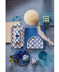 Mackenzie-Childs Royal Check Enameled Napkin Holder