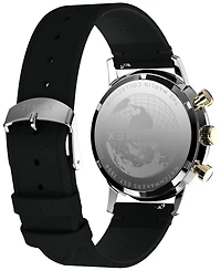 Timex Men's Analog Black Leather Strap Watch, 40mm