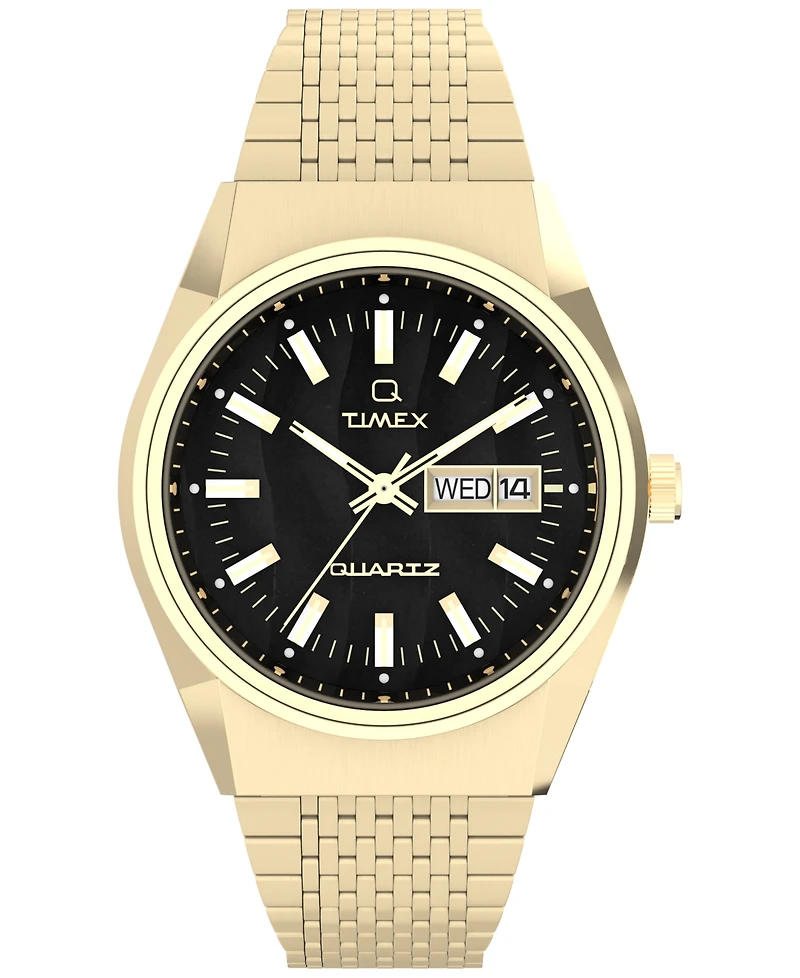 Timex Men's Analog Gold-Tone Stainless Steel Watch, 38mm
