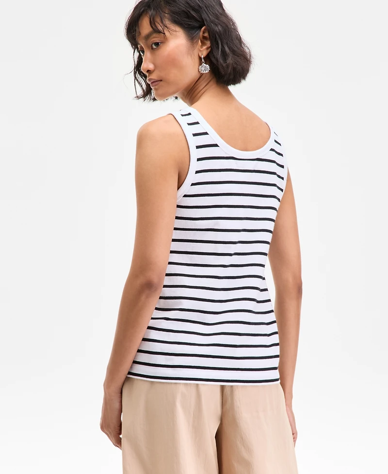 On 34th Women's Cotton Striped Scoop Tank Top