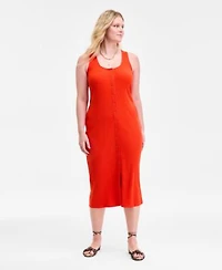 On 34th Womens Rib Knit Button Down Midi Dress Exclusively At Macys