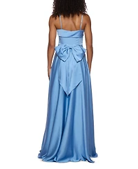 B Darlin Juniors' Satin Square-Neck Sleeveless Gown