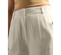 Bcx Juniors' Pleat-Front Mid-Rise Wide-Leg Pants