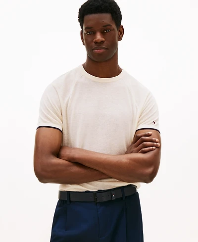 Tommy Hilfiger Men's Relaxed Fit Short Sleeve Crewneck Knitted T-Shirt