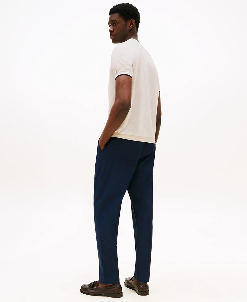 Tommy Hilfiger Men's Relaxed Fit Short Sleeve Crewneck Knitted T-Shirt