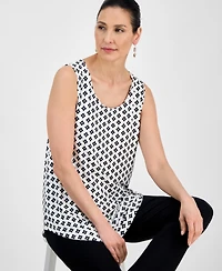 Jm Collection Women's Printed Scoop-Neck Sleeveless Tank Top, Exclusively at Macy's