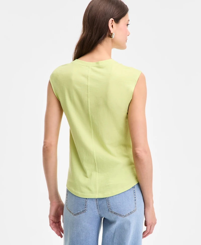 I.n.c. International Concepts Women's Twist-Front Cotton Tank Top, Exclusively at Macy's