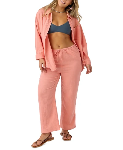 O'Neill Juniors' Brenda Pull-On Cotton Crinkle Pants