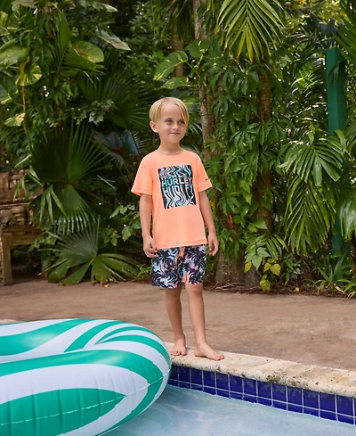 Hurley Little Boys Palm Beach Swim Top & Shorts, 2 Piece Set